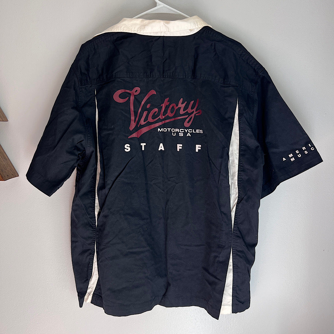 Vintage Victory Motorcycles Staff Button Up Shirt