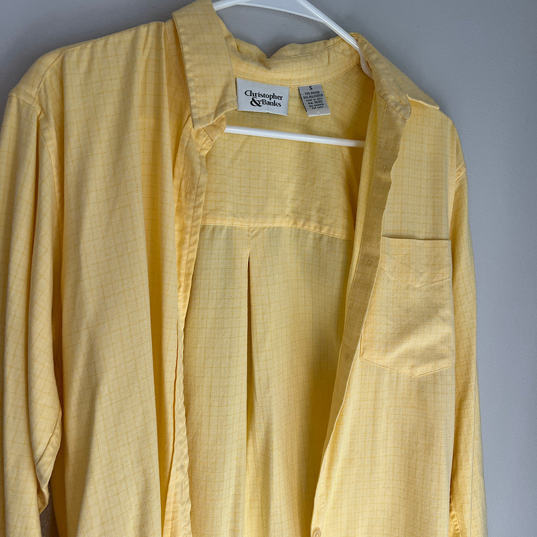 Vintage Christopher & Banks 90s Mom Butter Yellow Button Up Shirt