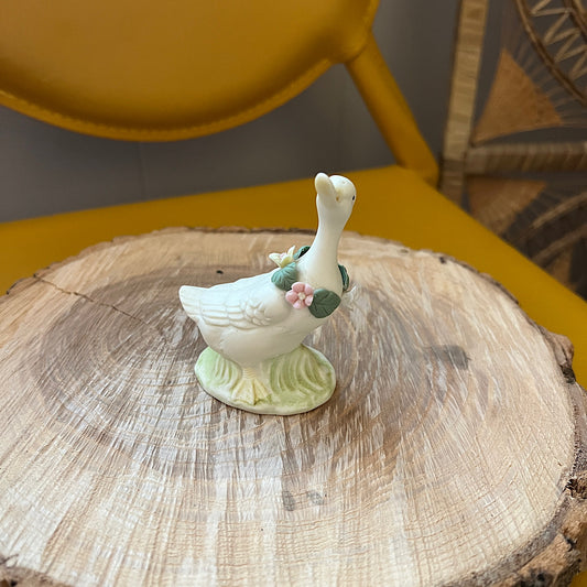 Vintage 1988 Enesco Precious Moments Mini Porcelian Goose Decor