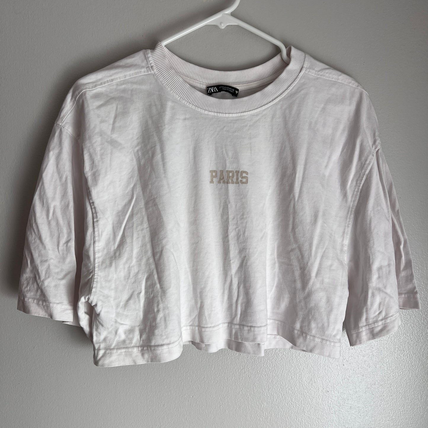 Zara cropped Paris Tee