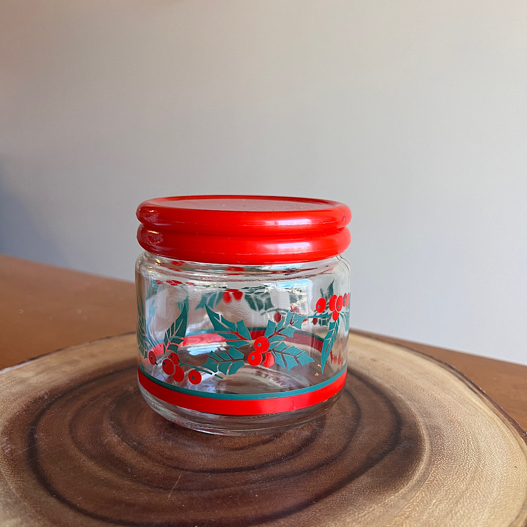 Vintage Christmas Glass Jar/Canister