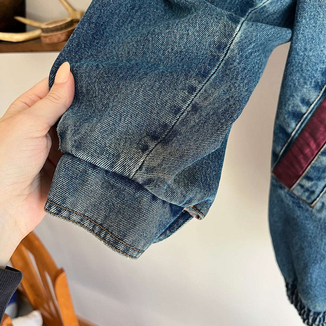 Vintage '80s Current Seen Denim Flannel Lined Jacket