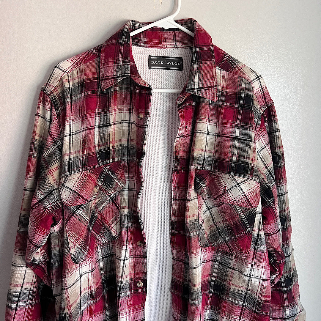 Vintage David Taylor Plaid Flannel Thermal Lined Button Up