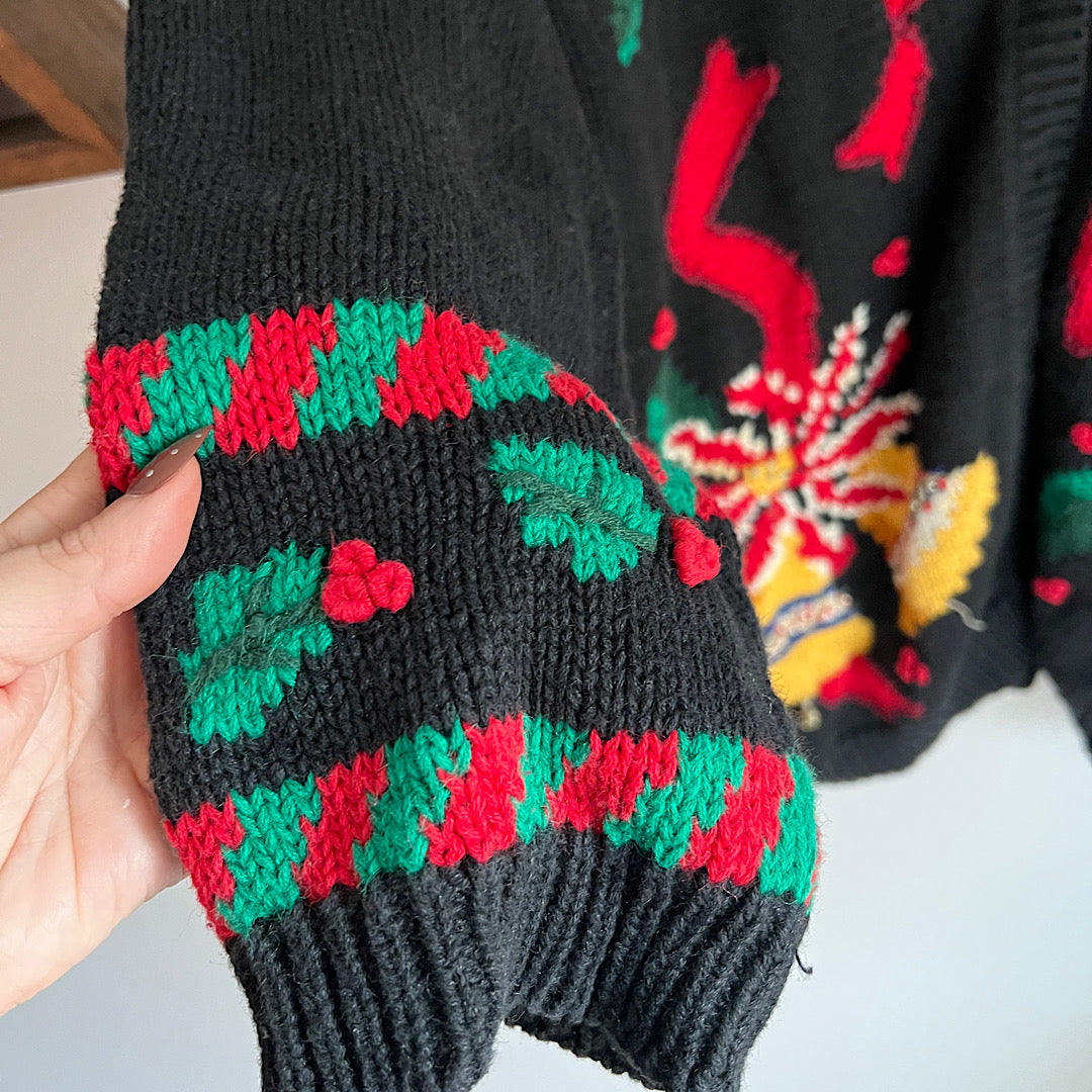 Vintage Jennifer Moore Jingle Bell Christmas Cardigan Sweater