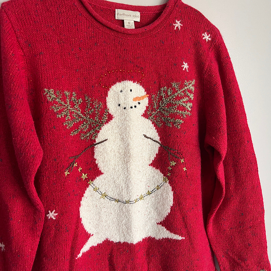 Vintage Northern Isles Snowman Embroidered Crewneck Sweater