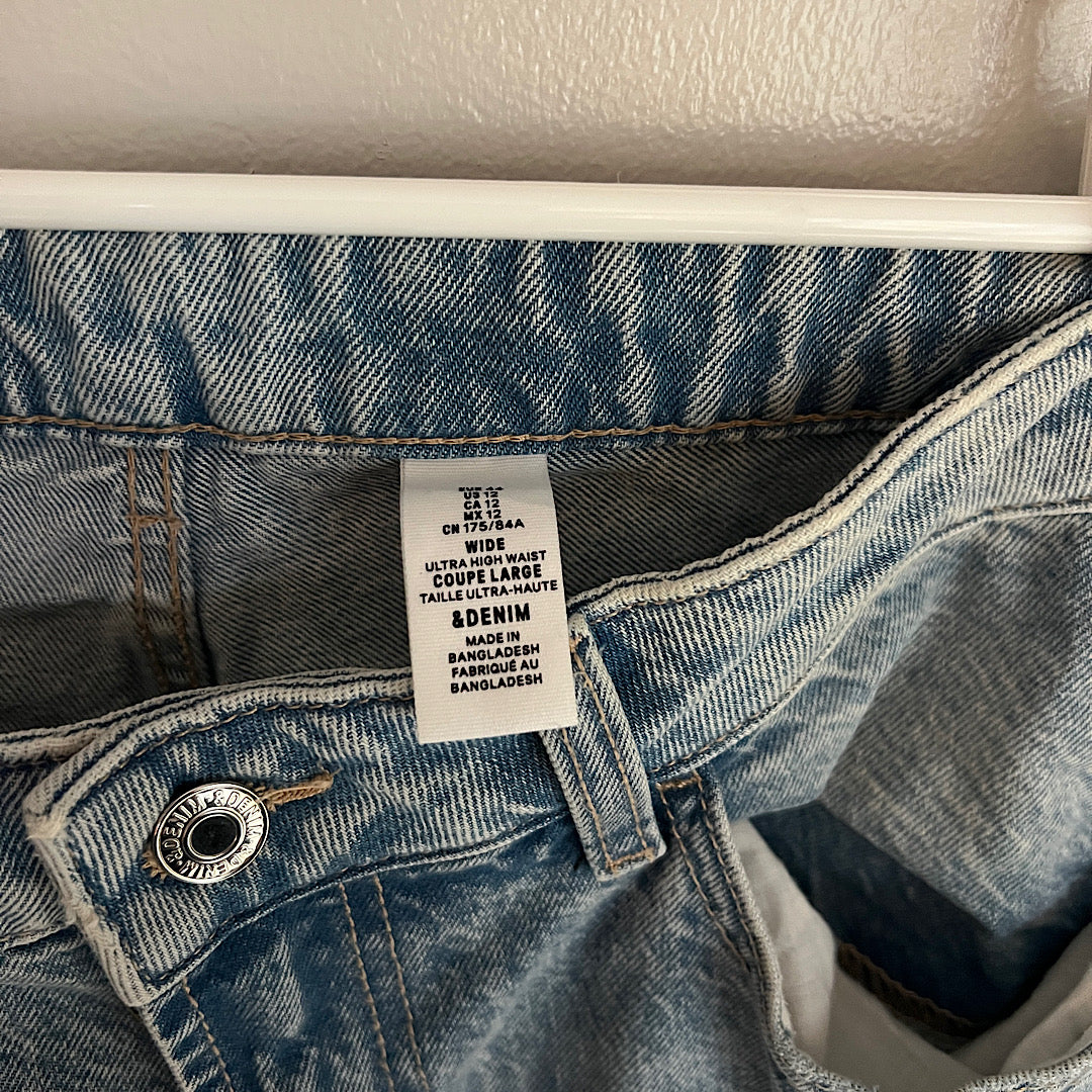 H&M &Denim Hi-Rise Wide Leg Jeans