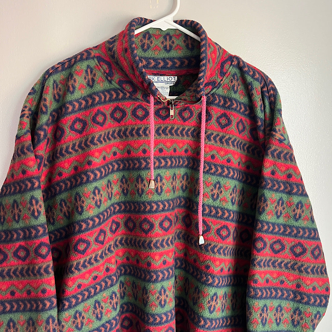 Vintage PK Elliot Sport Patterned Fleece Pullover