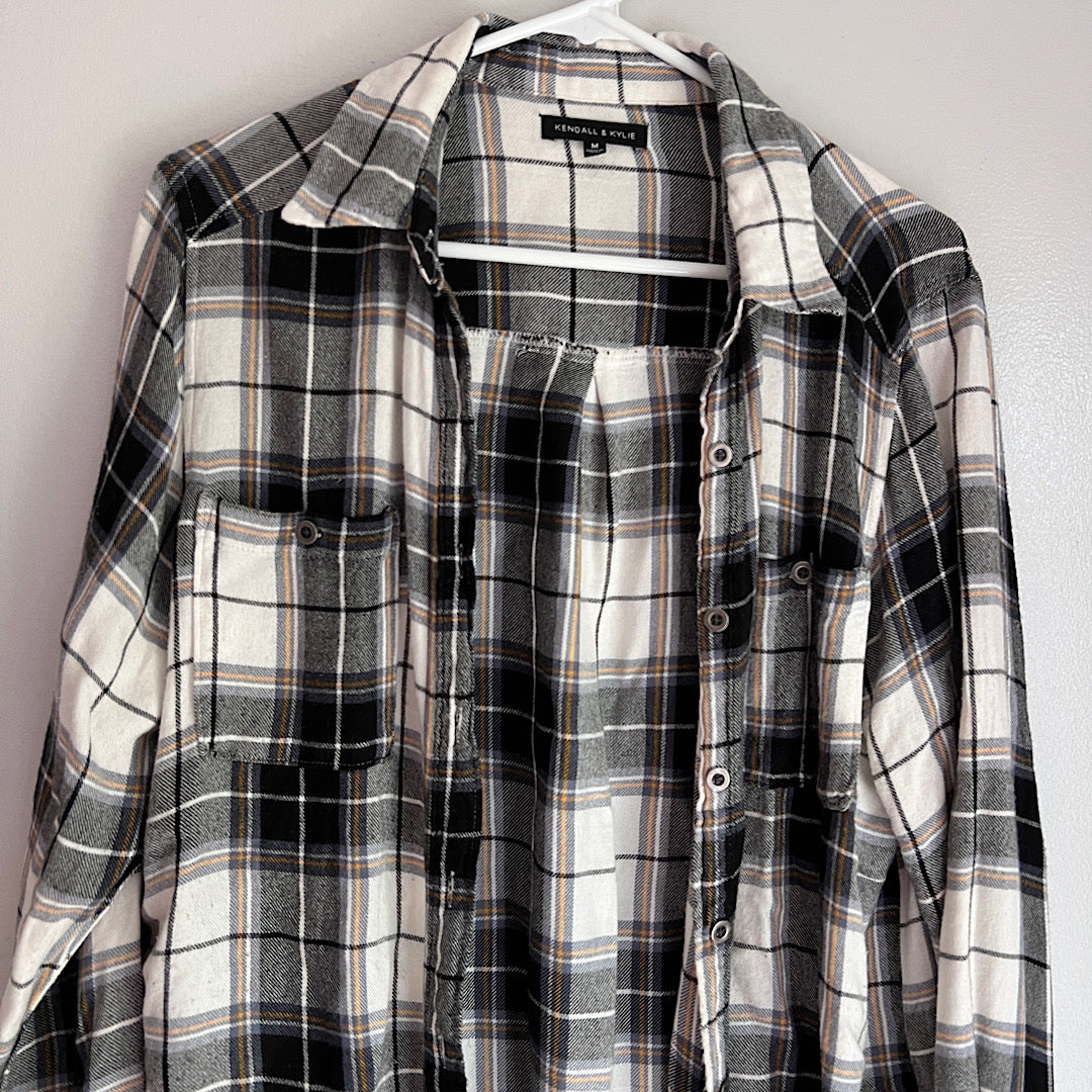 Kendall & Kylie Plaid Button Shirt