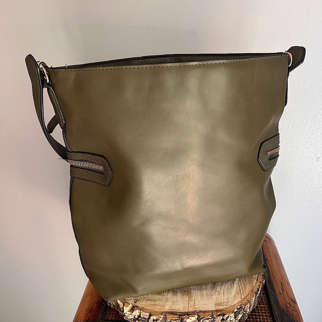 Green Bucket Shoulder Bag Purse