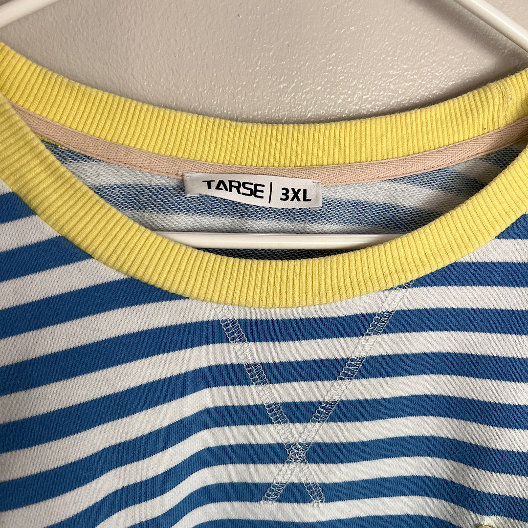 Tarse Striped 2-Toned Pullover Sweatshirt