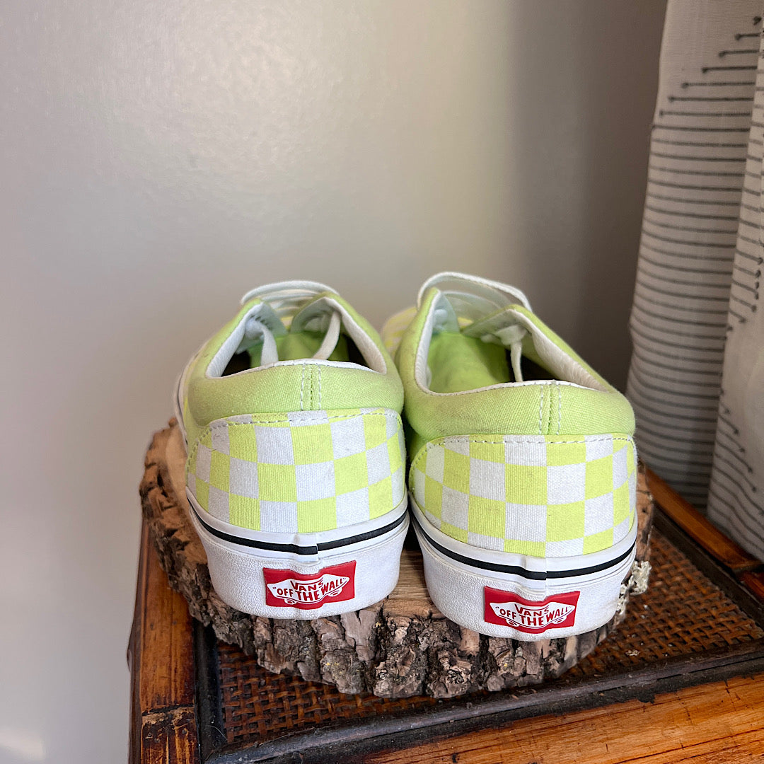 Vans Authentic Lime Checkerboard Sneakers (9.5 women's)