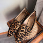 Franco Sarto Studio Leopard Calfhair Slip On Flat Pointy Toe Loafer (9/9.5)