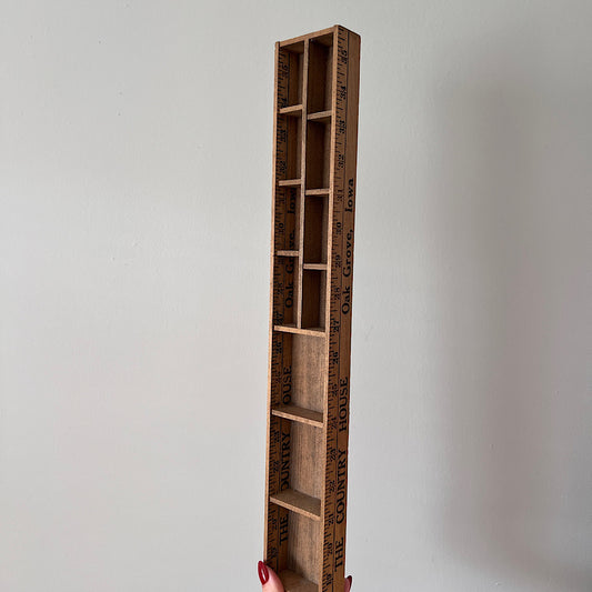 Vintage Yardstick Trinket Wall Shelf