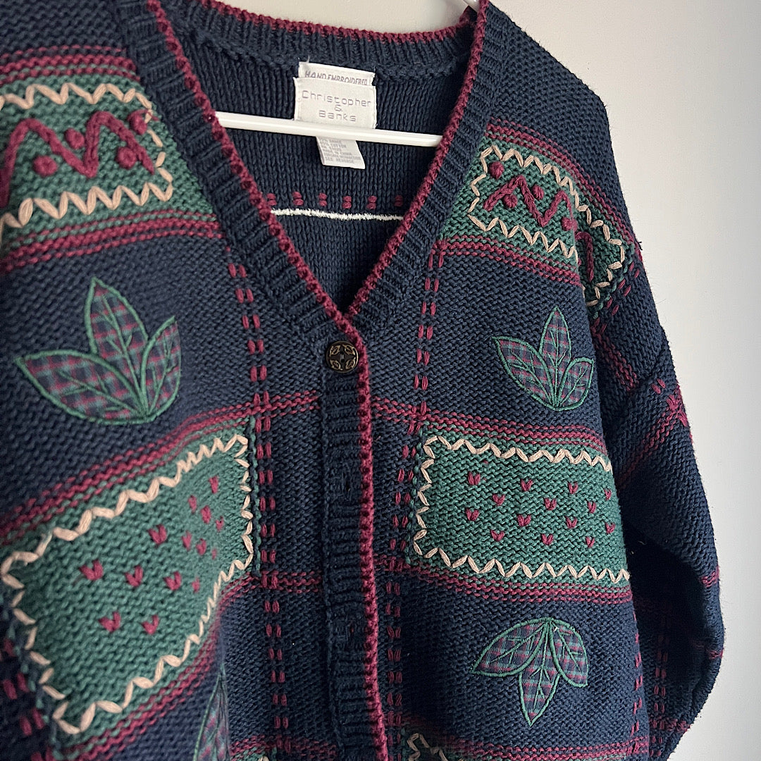 Vintage Christopher & Banks Hand Embroidered Sweater