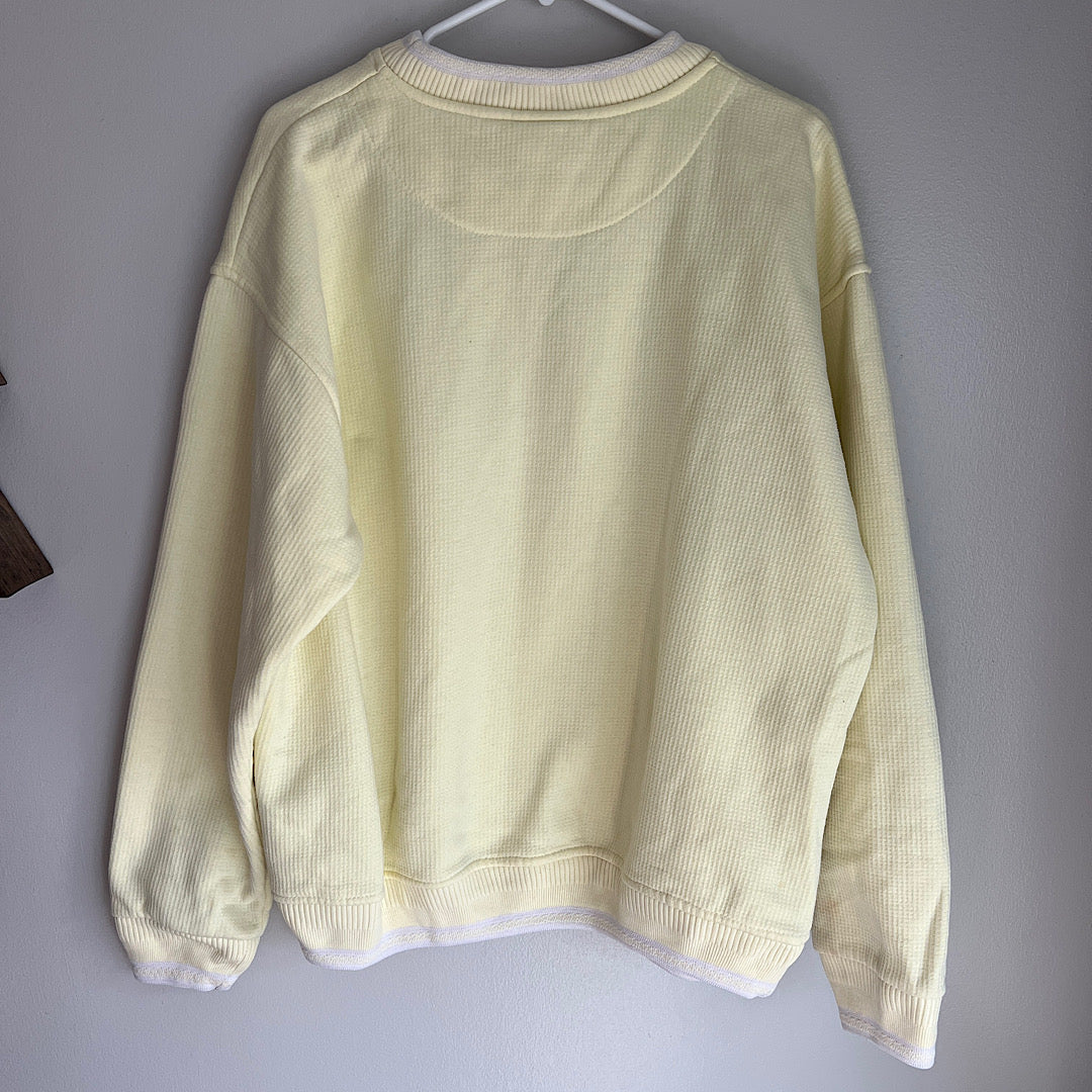 Vintage Butter Yellow Minnesota Waffle Crewneck Sweatshirt