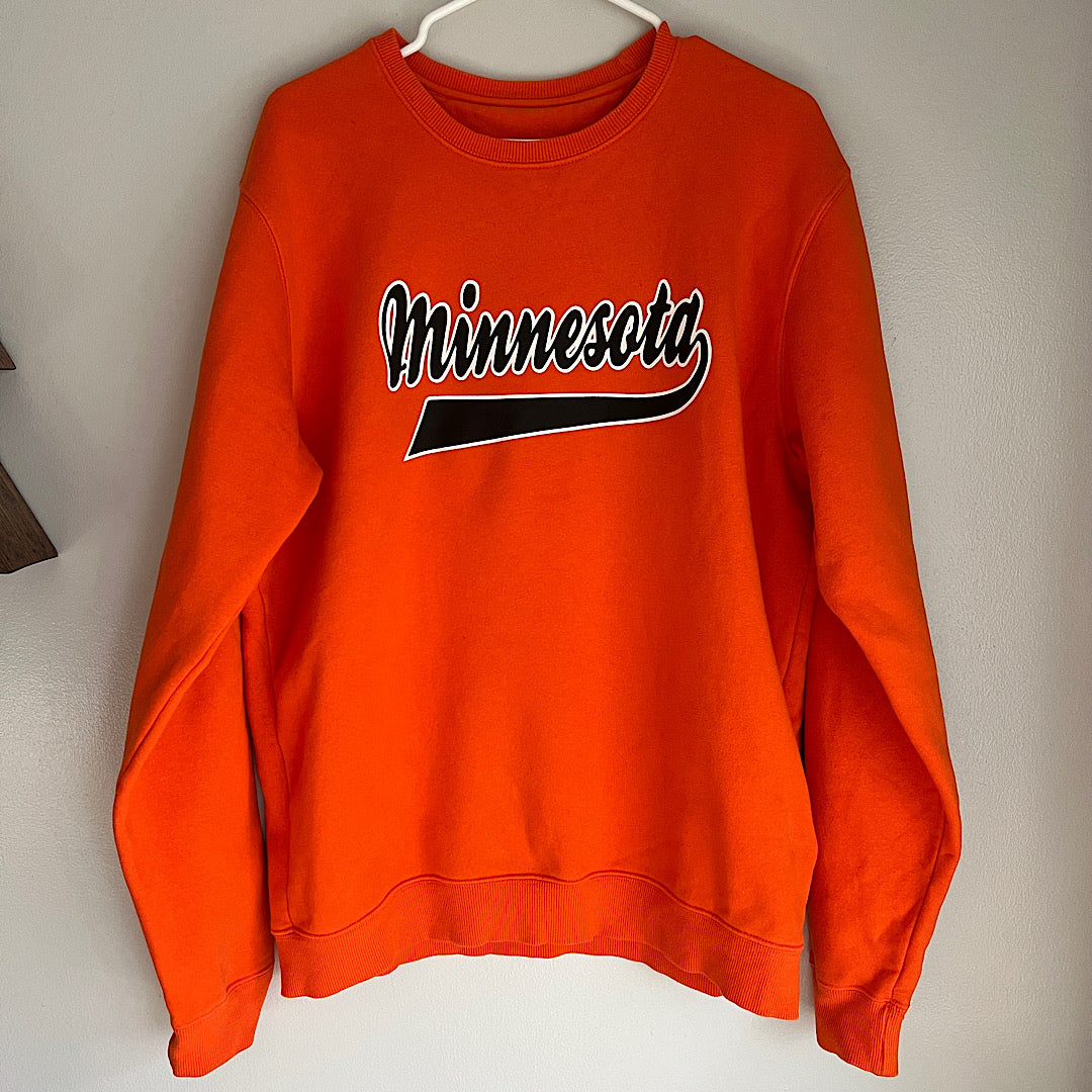Minnesota Neon Orange and Black Crewneck Sweatshirt