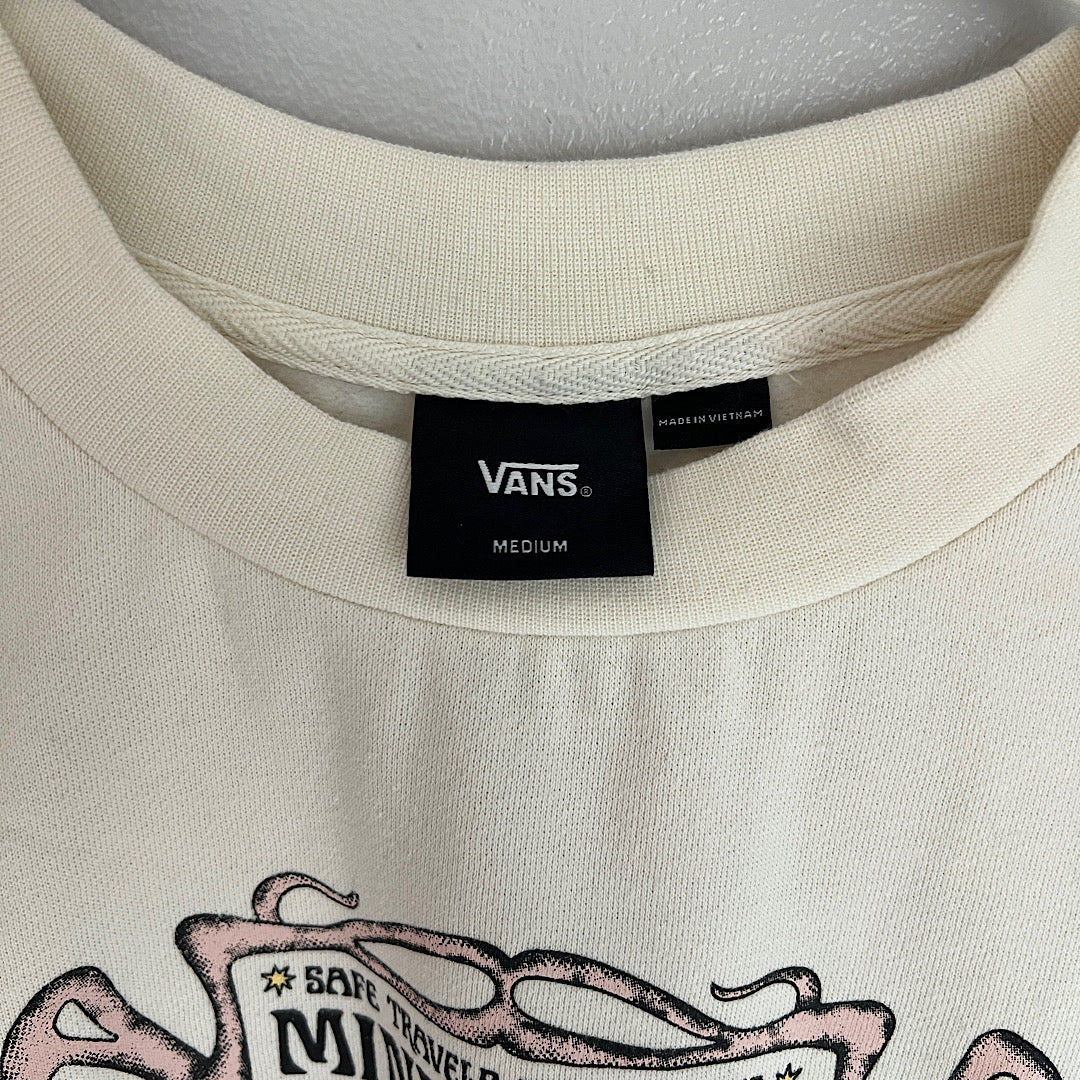Vans Off The Wall Minds Eye Flower Cream Crewneck Sweatshirt