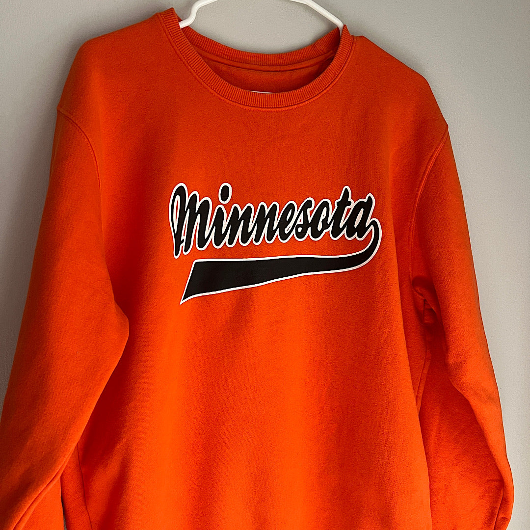 Minnesota Neon Orange and Black Crewneck Sweatshirt