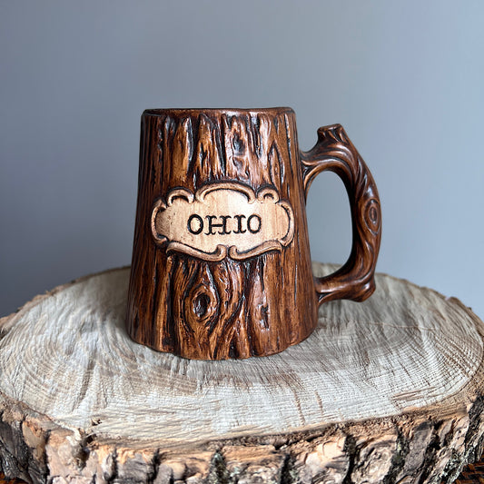 Vintage Ohio Tree Trunk Souvenir Mug