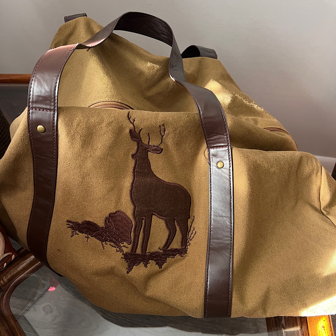 Deer Canvas Duffel Weekender Bag