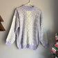 Vintage Rose Lavender Print Turtleneck Sweater