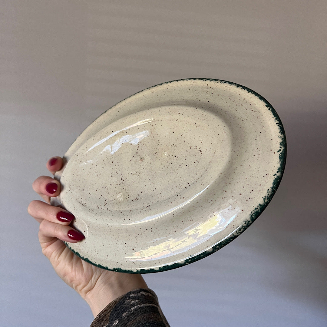Vintage Pottery Oval Cookies for Santa Plate