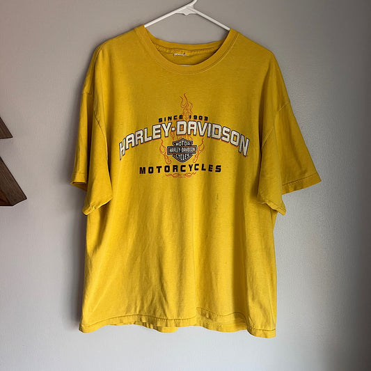 Vintage 2005 Harley Davidson Los Angeles Eagle Yellow T-Shirt
