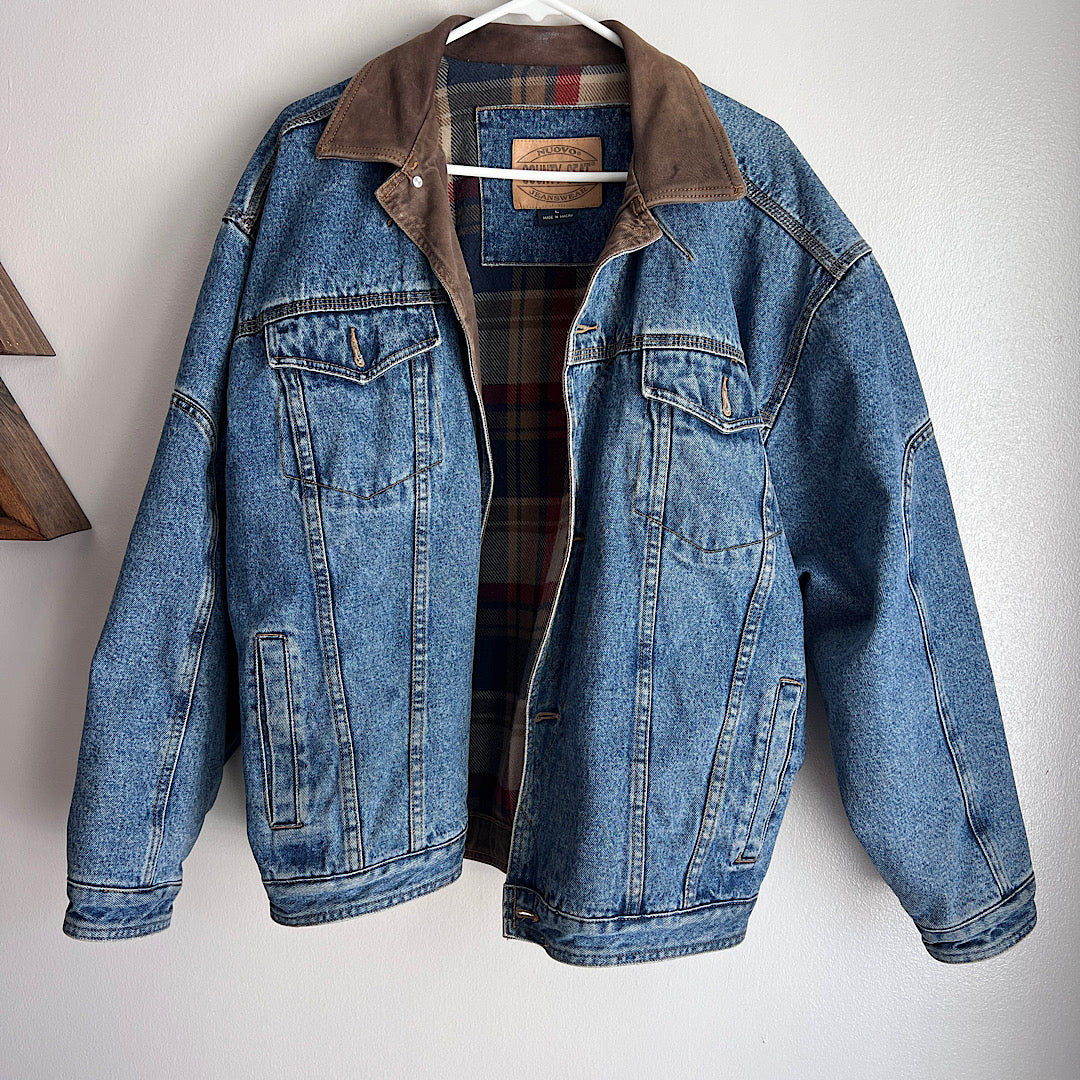 Vintage County Seat Flannel Lined Denim Jacket