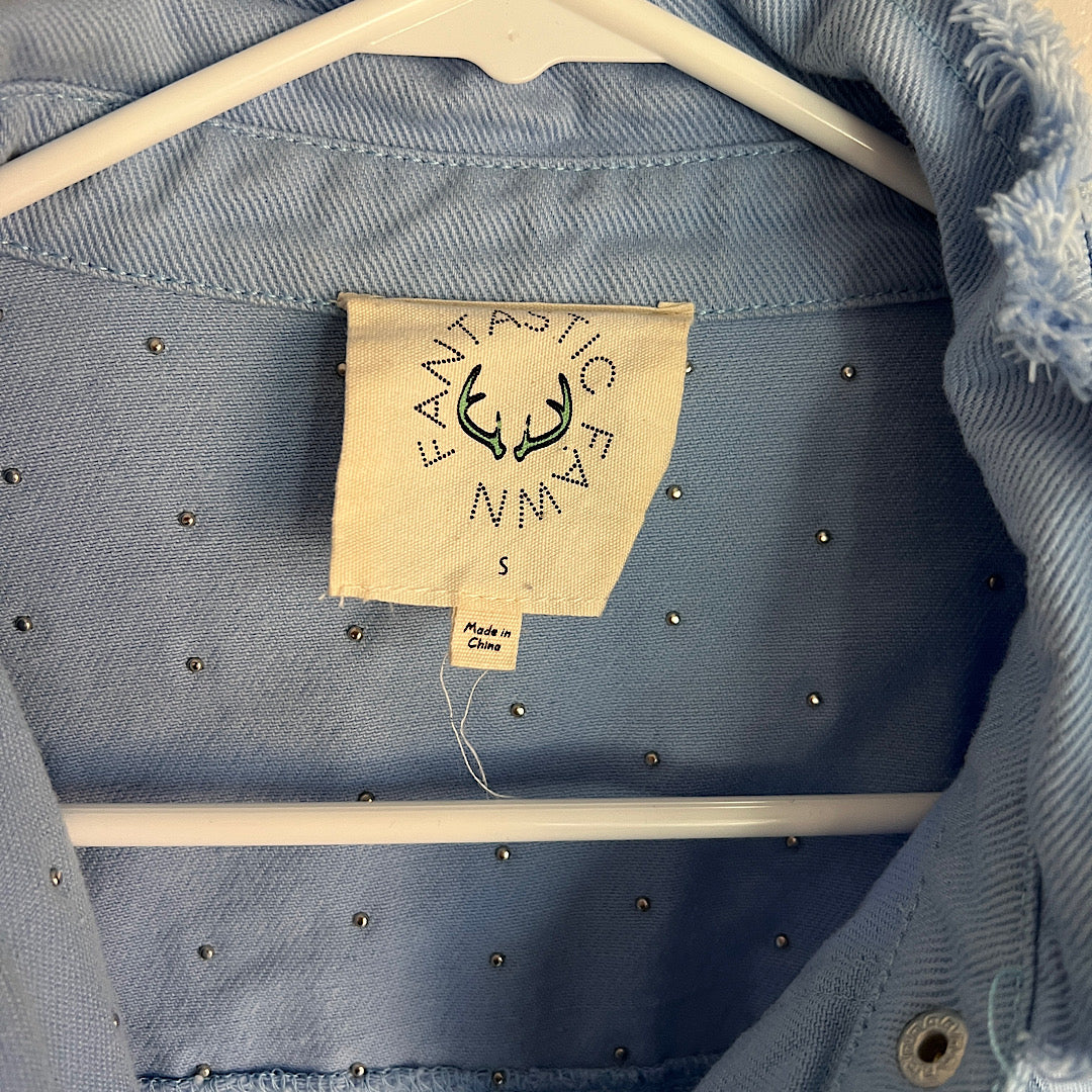 Fantastic Fawn Periwinkle Oversized Studded Jacket