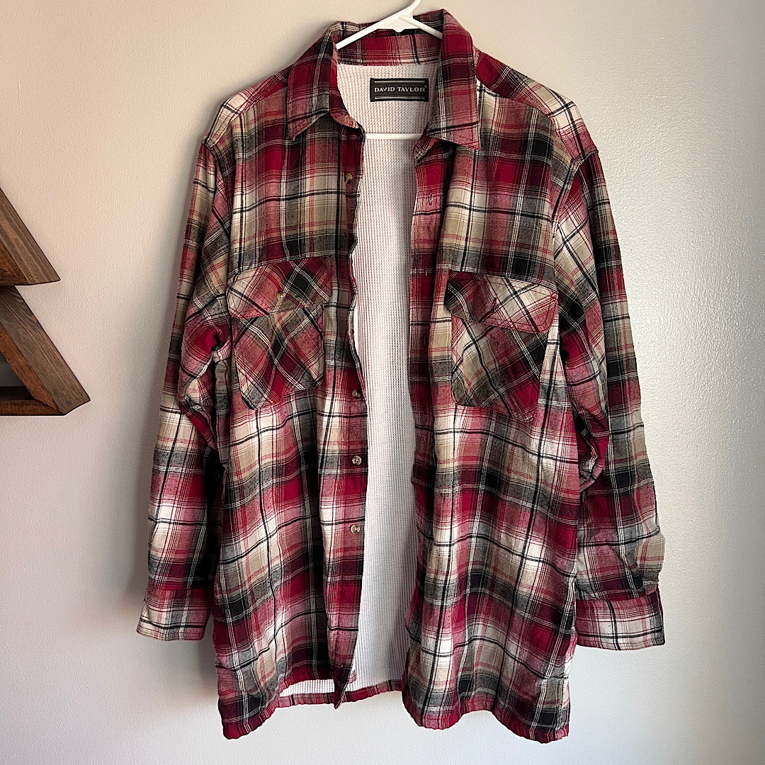Vintage David Taylor Plaid Flannel Thermal Lined Button Up