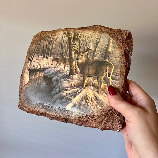 Vintage 2002 Winter's Peace Greg Alexander Deer Wall Decor