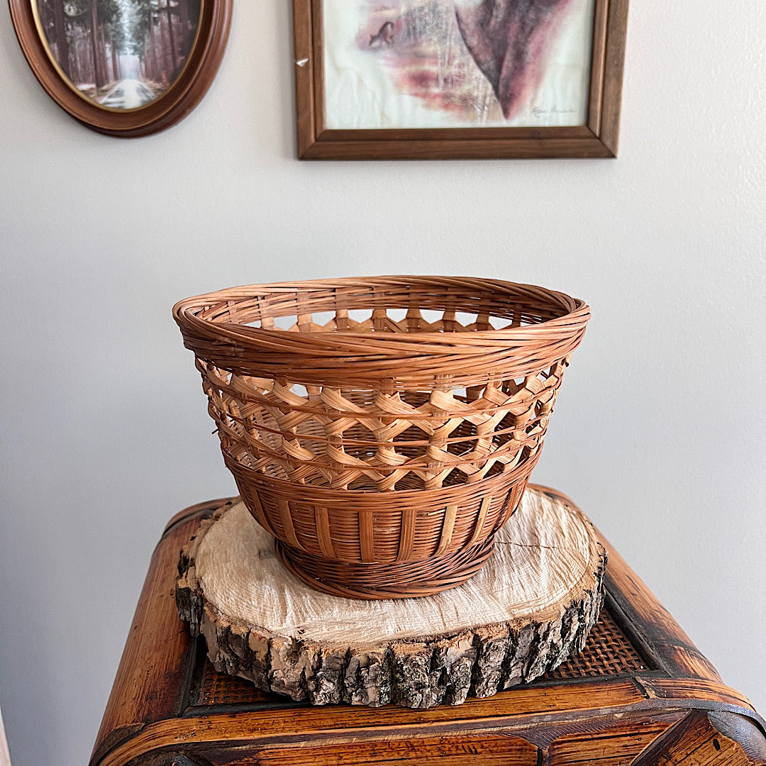 Vintage Wicker Plant Basket