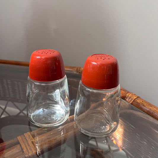 Vintage Large Glass Salt & Pepper Shakers