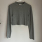 BP Mockneck Gray Cropped Long Sleeve Tee