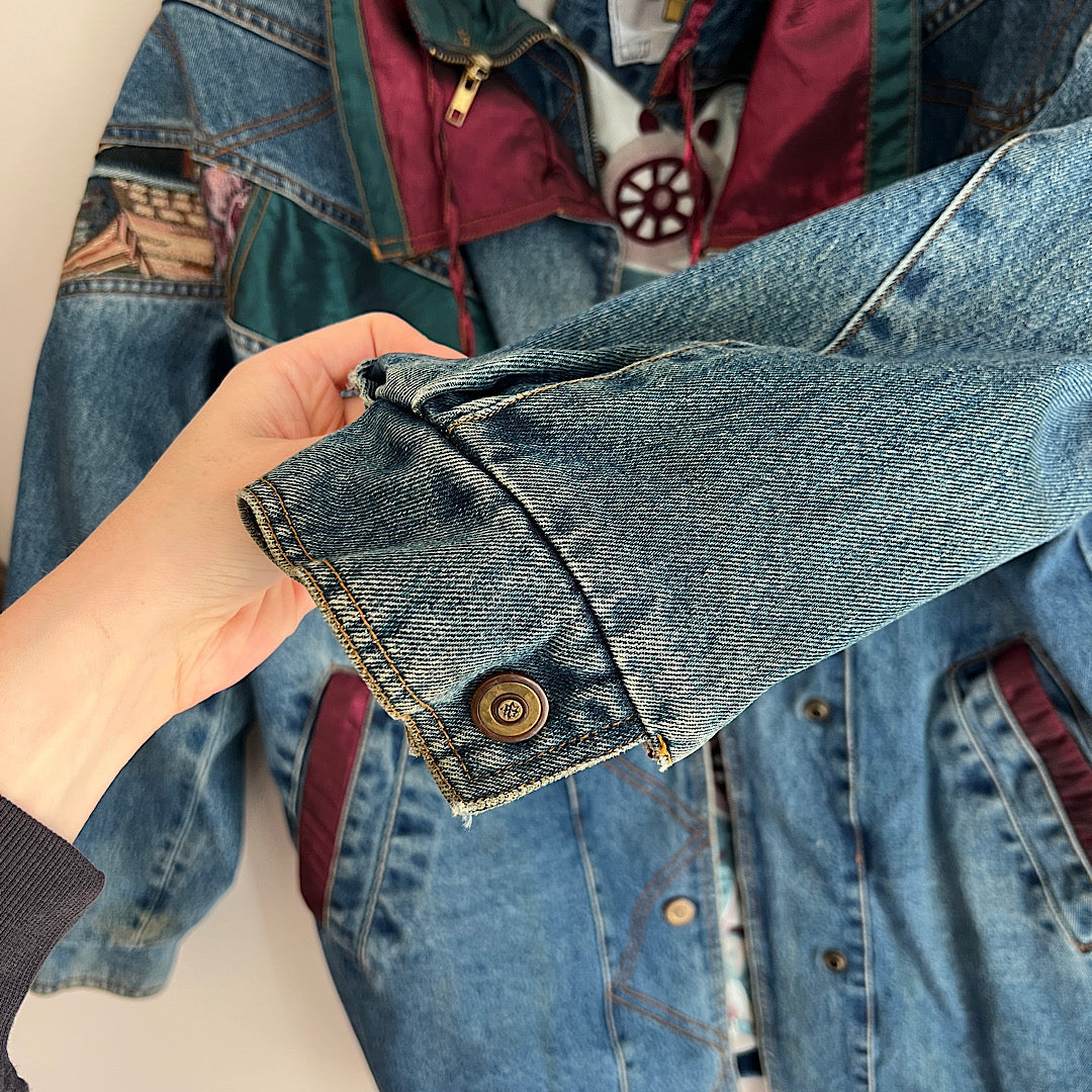 Vintage '80s Current Seen Denim Flannel Lined Jacket