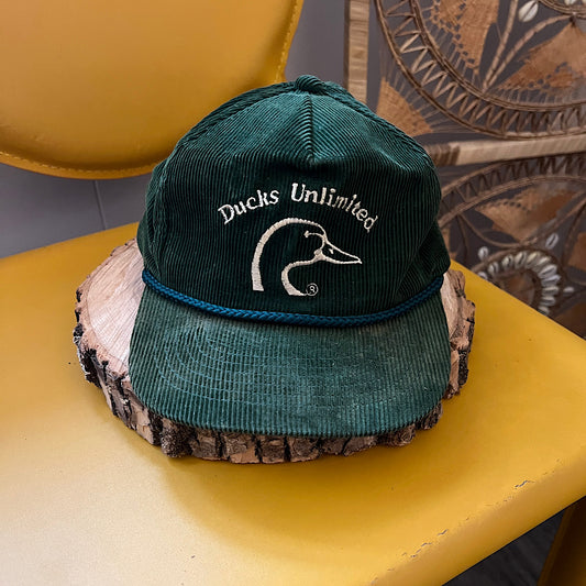 Vintage Ducks Unlimited Green Corduroy Adjustable Hat