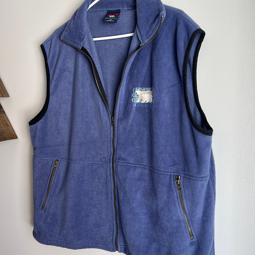 Vintage Alaska Embroidered Fleece Vest