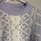Vintage Rose Lavender Print Turtleneck Sweater