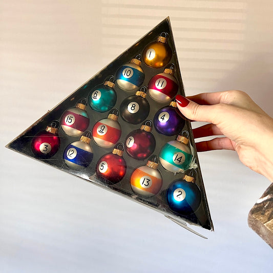 Vintage (2007) Pool Ball Mini Christmas Ornaments Set