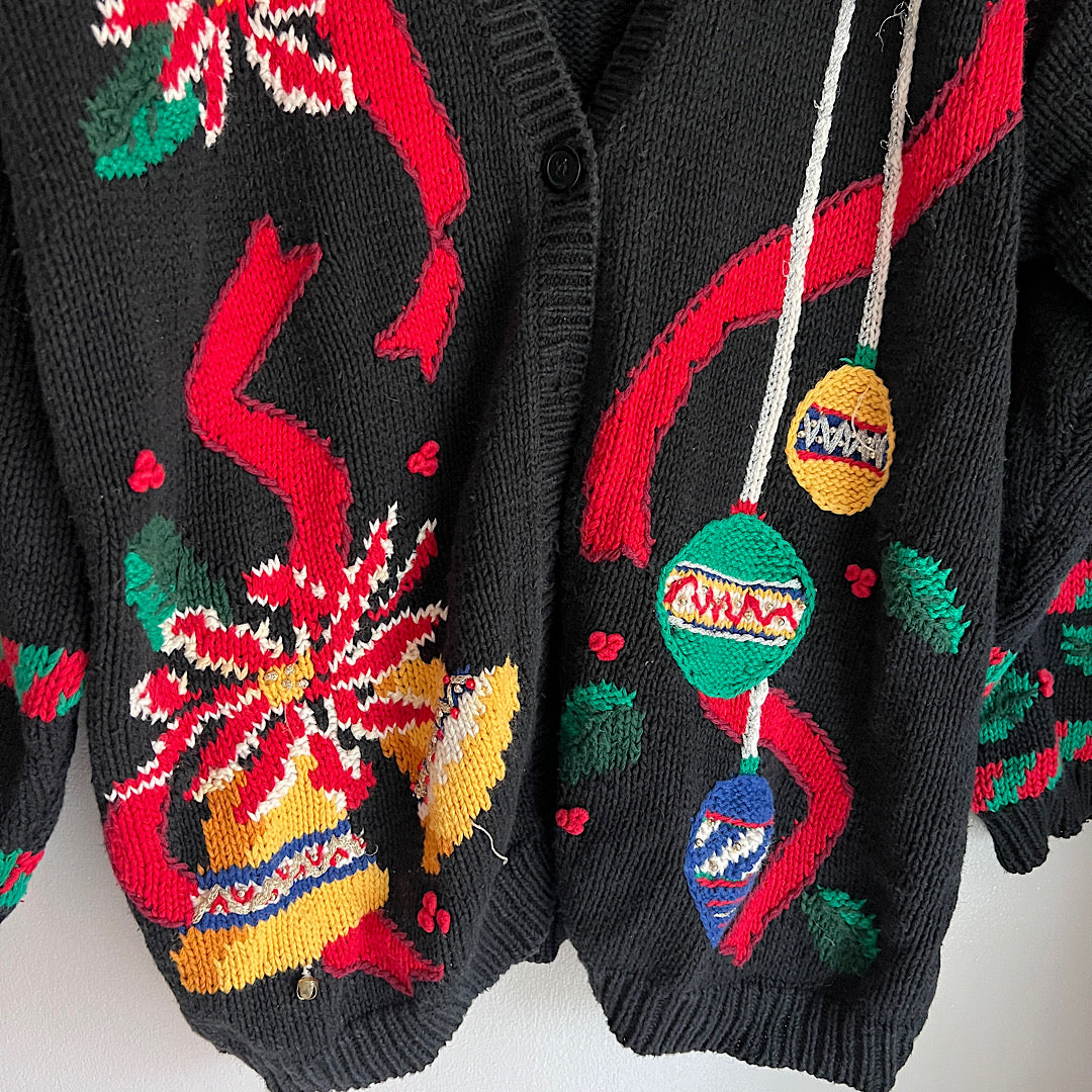 Vintage Jennifer Moore Jingle Bell Christmas Cardigan Sweater