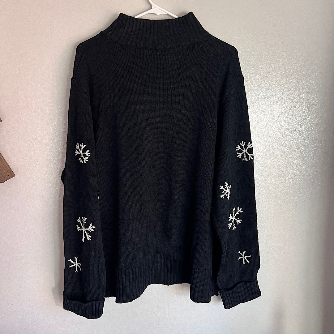 Route 66 NWT Snowflakes 1/4 Zip Sweater
