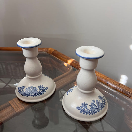 Vintage Pfaltzgraff Stoneware Candlestick Holders