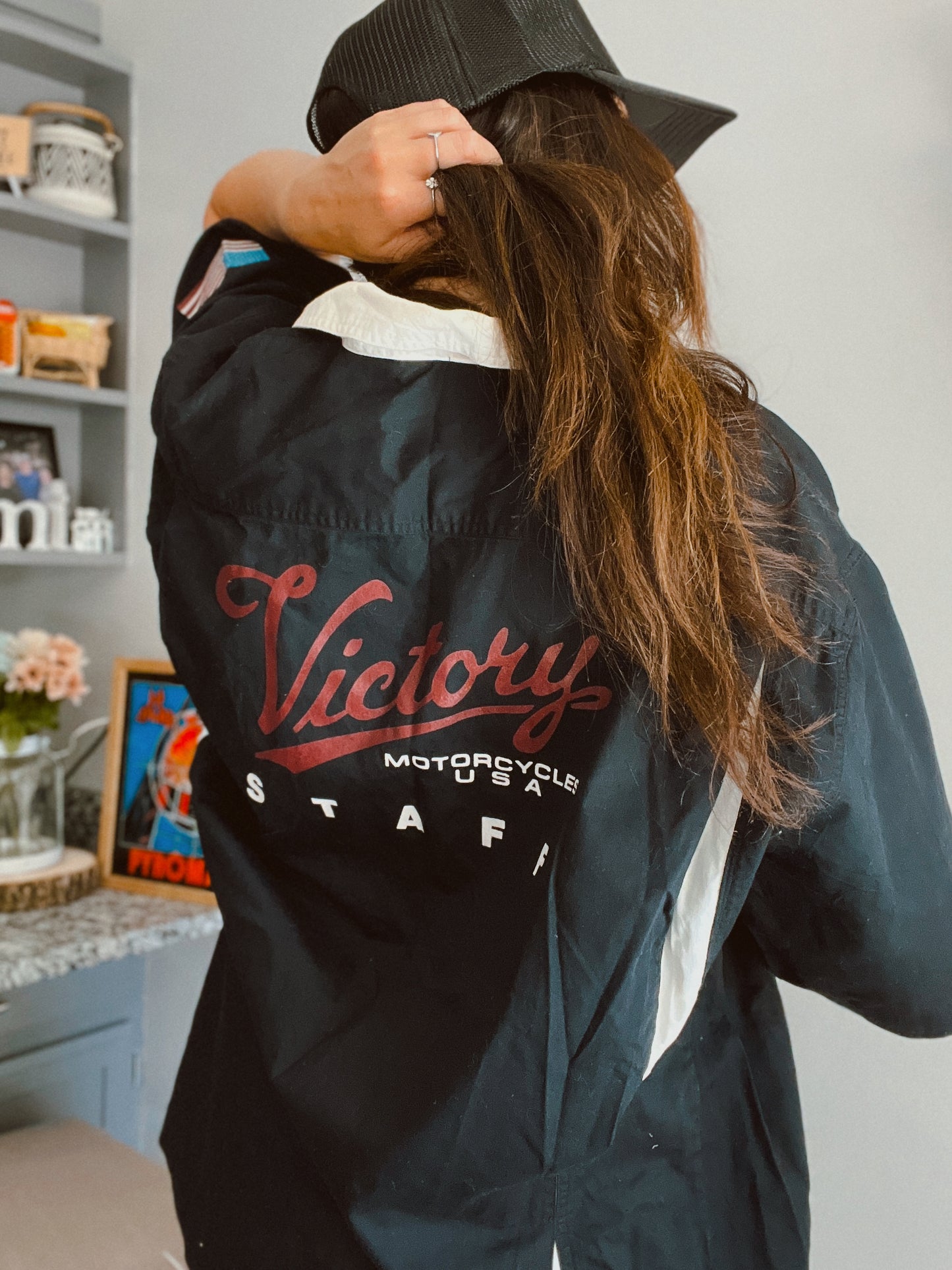 Vintage Victory Motorcycles Staff Button Up Shirt