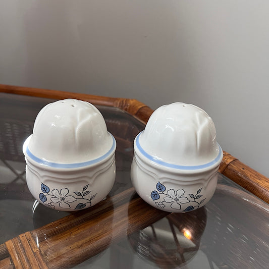 Vintage Cordella's Bluet Stoneware Salt & Pepper Shakers