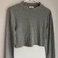 BP Mockneck Gray Cropped Long Sleeve Tee