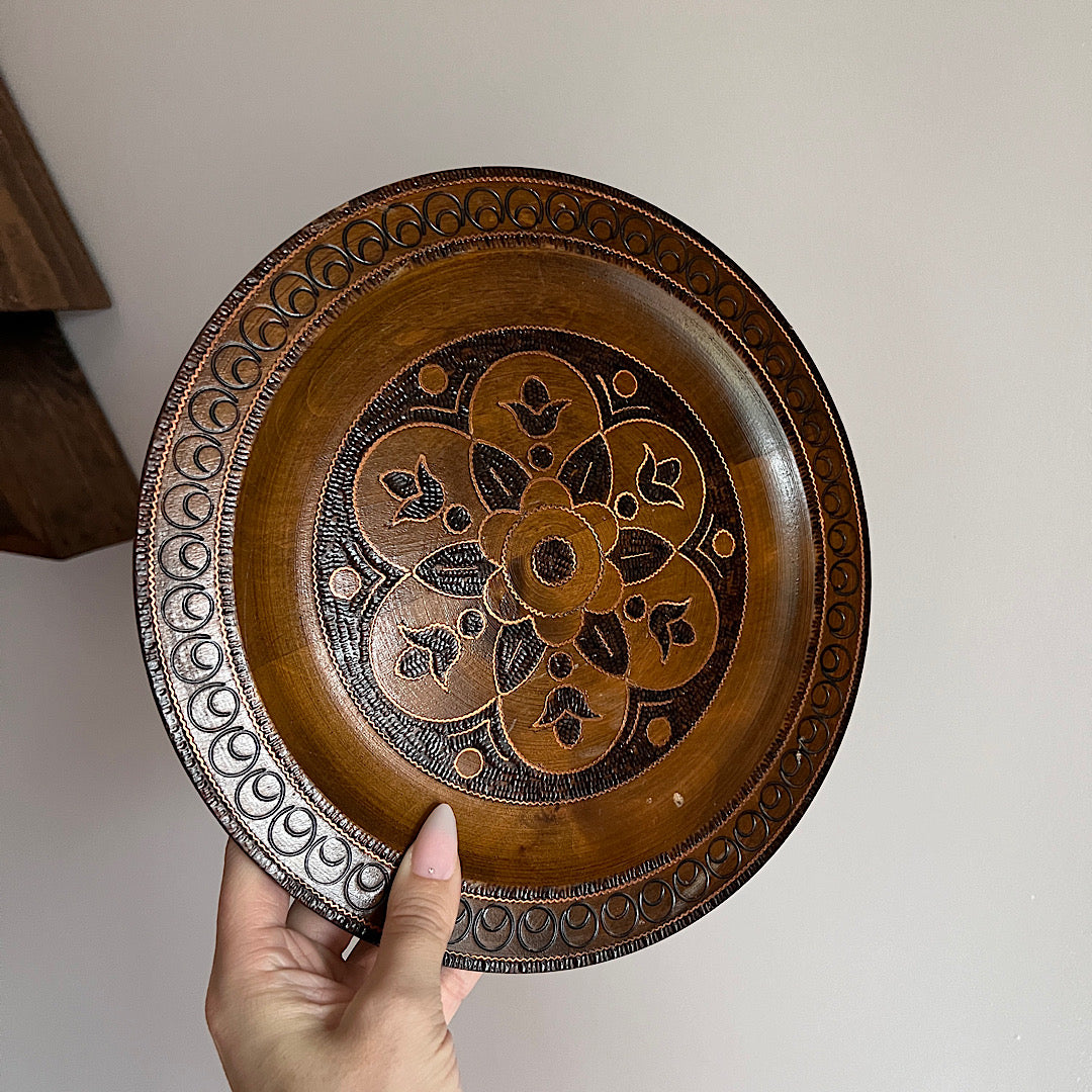 Large Floral Wooden Tray