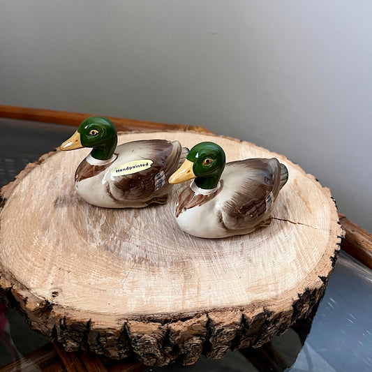 Vintage Mallard Ducks Handpainted Salt & Pepper Shakers