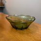 50's Vintage MCM Green Glass Flower Bowl