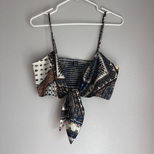 Silky Tie Crop Tank Top