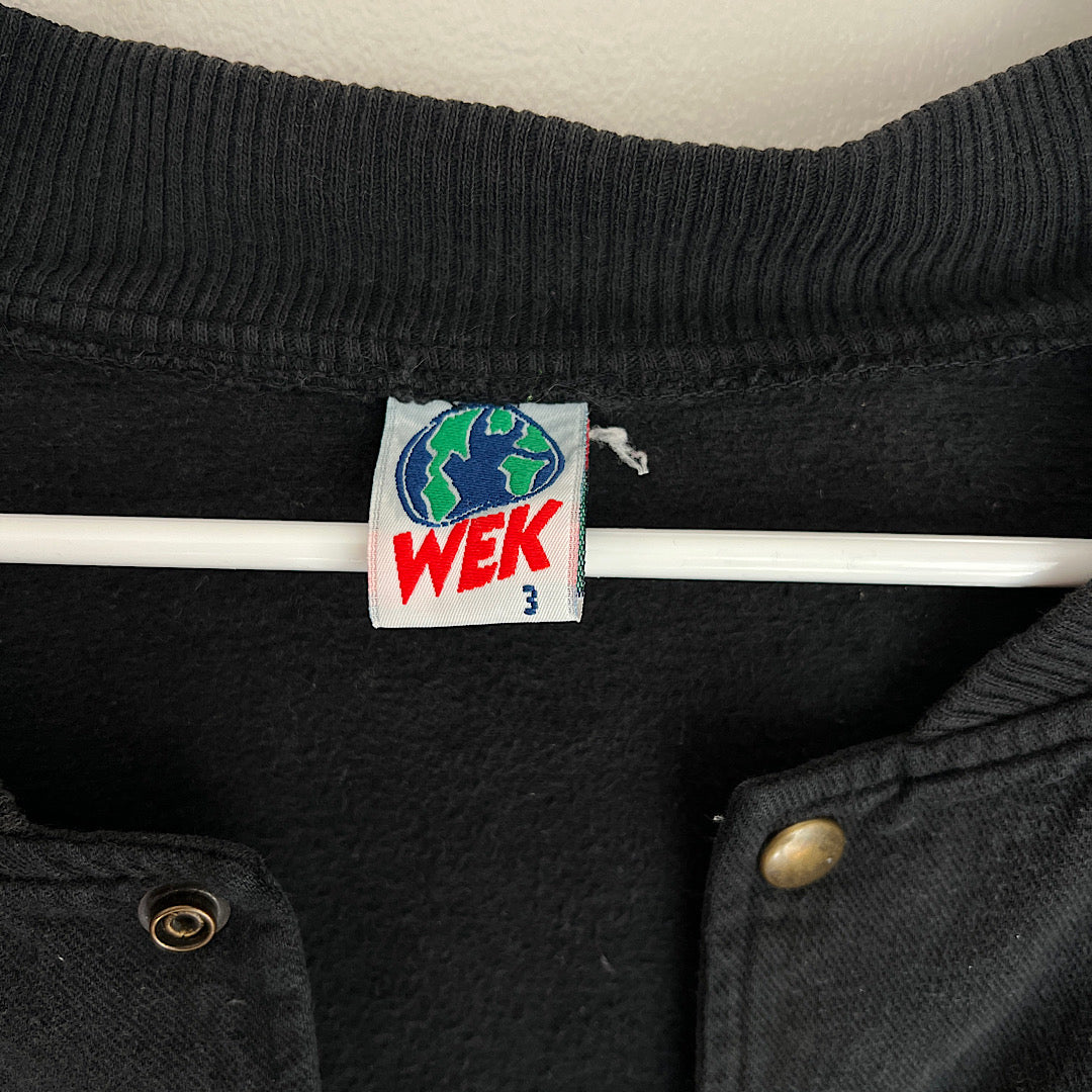 Vintage WEK Vikings Denim Varsity Bomber Jacket